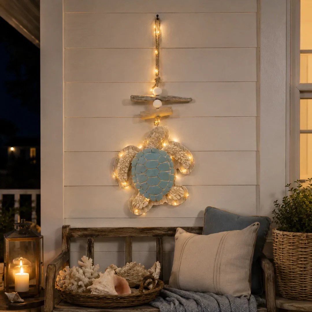 Glow-in-the-Dark Coastal Turtle Wall Hanging 🐢
