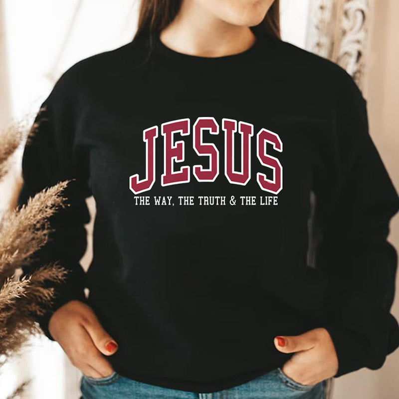 Christian Sweatshirt JE Hoodie Faith Sweatshirt - The Way, The Truth & The Life✝️