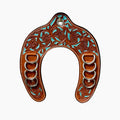 🤠Handcrafted Leather Horseshoe Wild Rag Holder | Western Scarf & Bandana Organizer