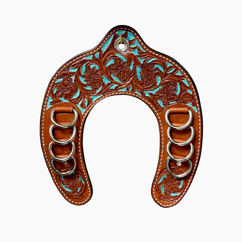 🤠Handcrafted Leather Horseshoe Wild Rag Holder | Western Scarf & Bandana Organizer