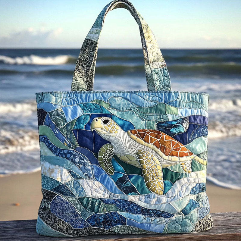 📢📢LAST DAY SALE 50% OFF🐢👜Turtle Haven Quilted Tote Bag