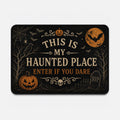 🎃Vintage Halloween Haunted Place Doormat – Spooky Front Door Welcome Mat