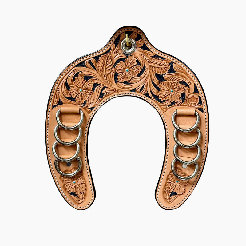 🤠Handcrafted Leather Horseshoe Wild Rag Holder | Western Scarf & Bandana Organizer