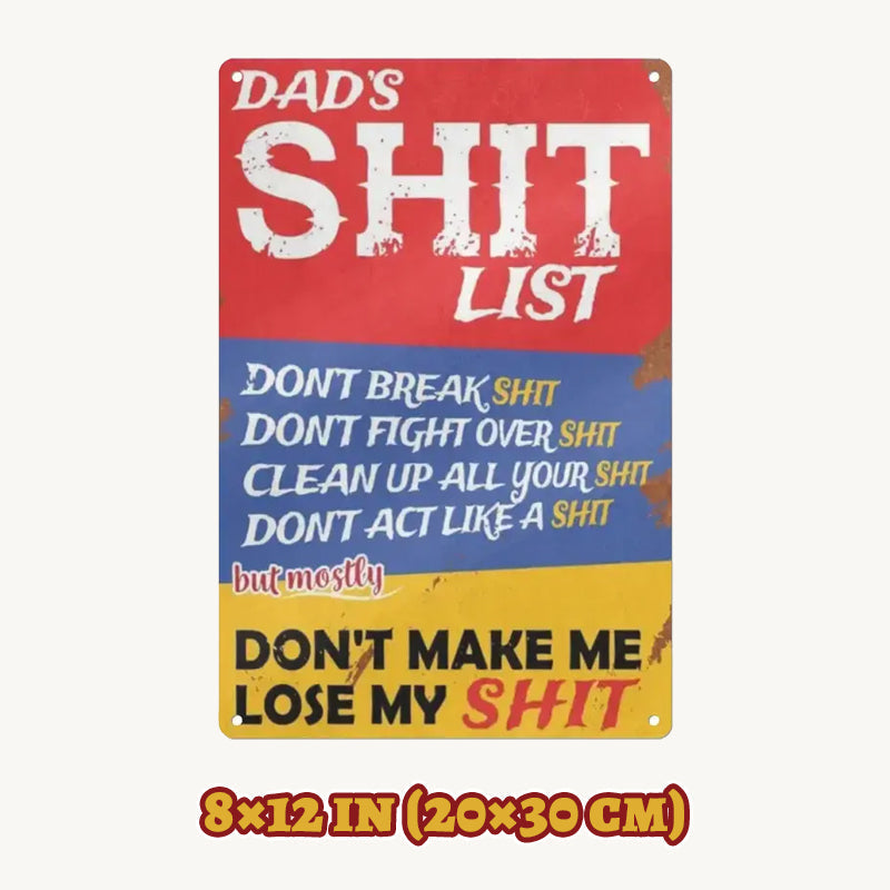 😄Dad's List of Rules