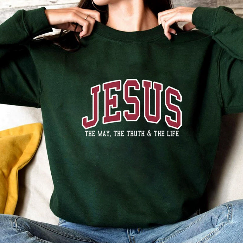 Christian Sweatshirt JE Hoodie Faith Sweatshirt - The Way, The Truth & The Life✝️