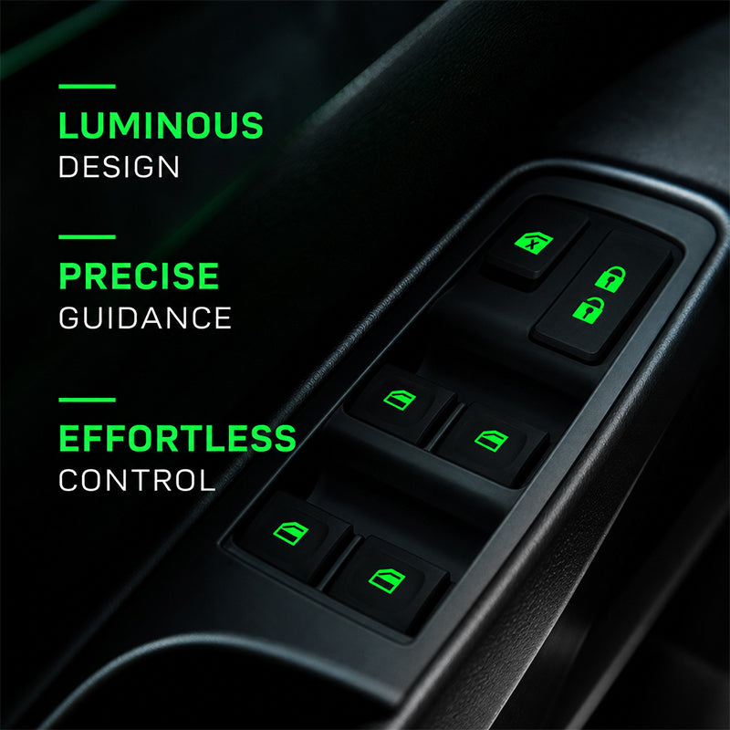 💡Car Window Lift Switch Luminous Stickers - Colorful Night Glow Warning Button Decal