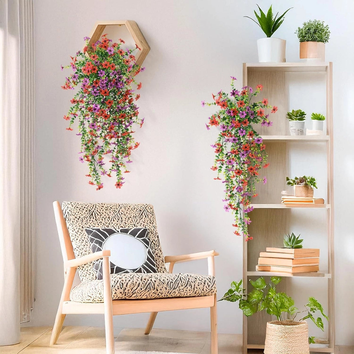 ⏳LAST DAY SPECIAL PRICE: $9.99!!🌷Outdoor cascading daisy and eucalyptus flowers – UV resistant