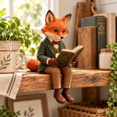 🦊 Reading Fox Ornament | Whimsical Woodland Decor For Book Lovers