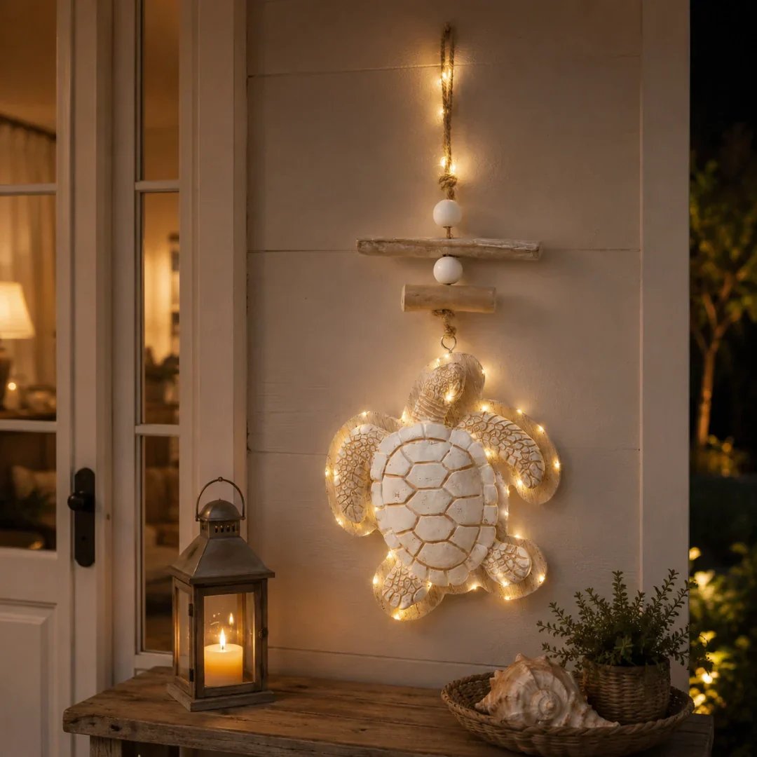 Glow-in-the-Dark Coastal Turtle Wall Hanging 🐢