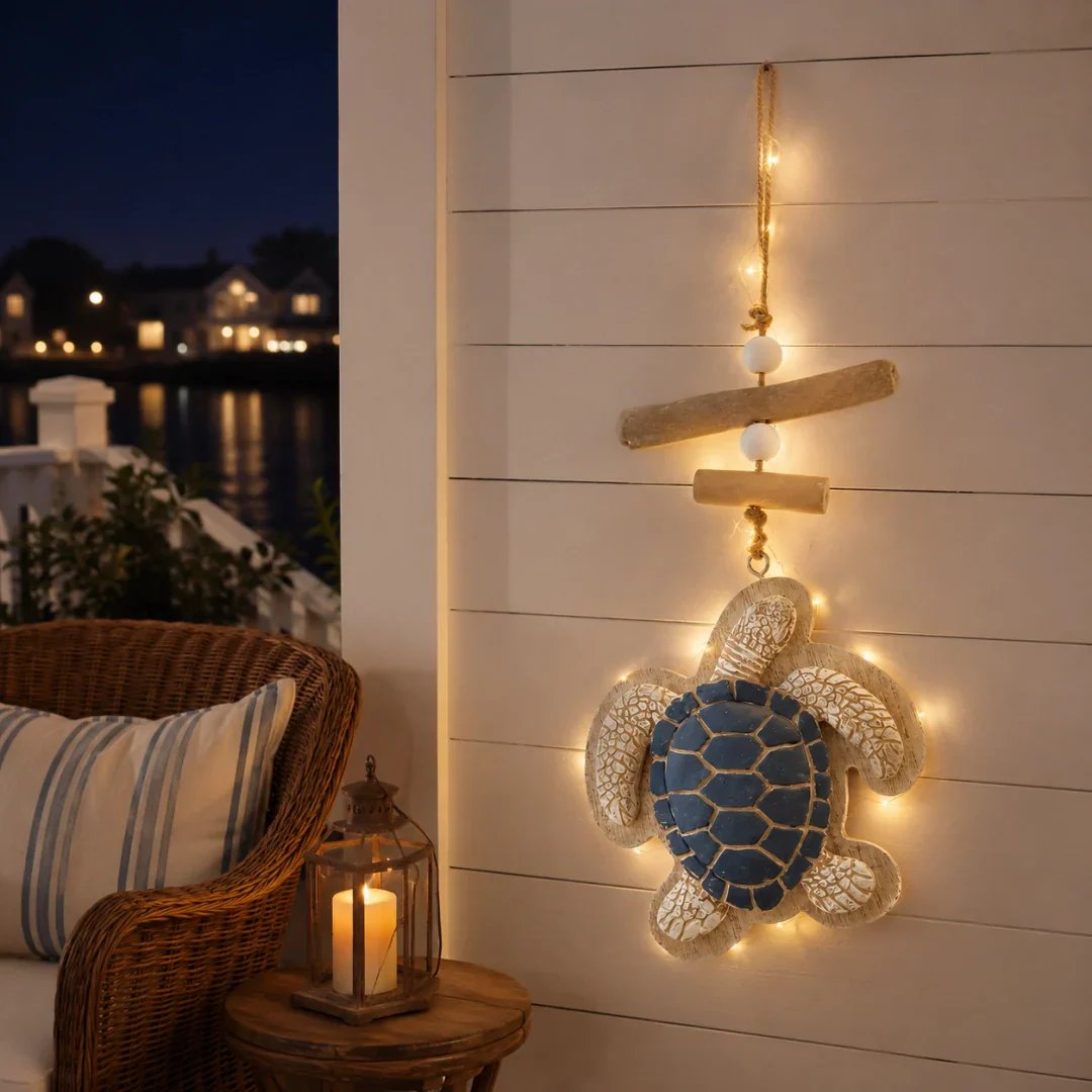 Glow-in-the-Dark Coastal Turtle Wall Hanging 🐢